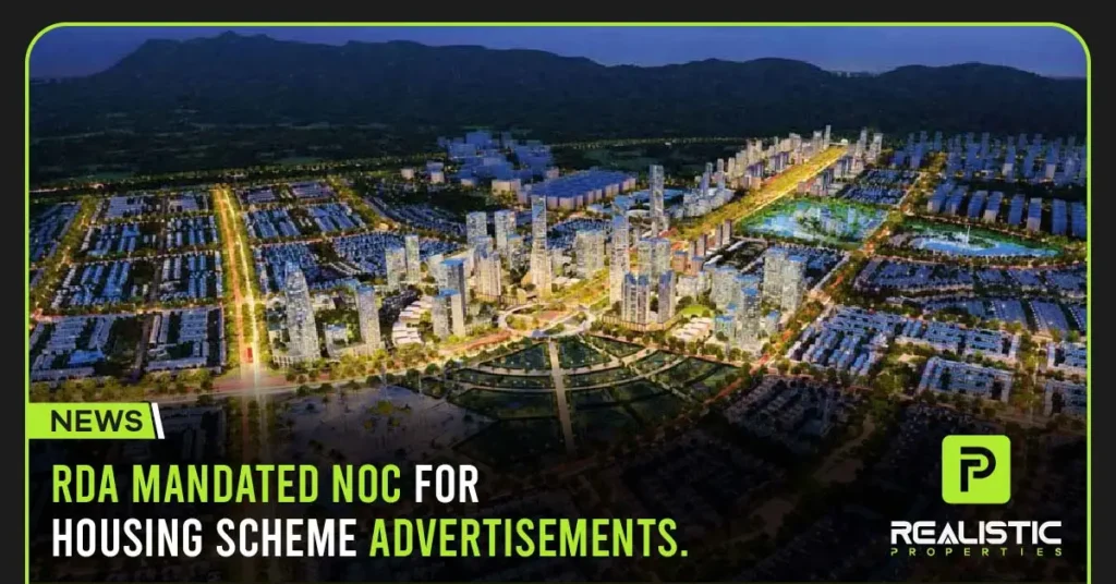 RDA mandated NOC for housing scheme advertisements.